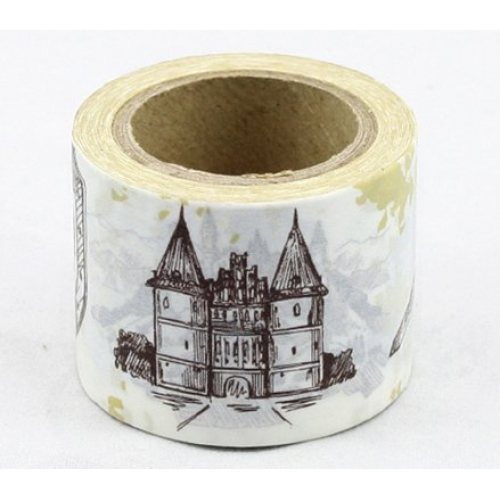 Obrázek Dekorační lepicí páska - WASH pásky 1ks hrad, rytíř, 10 m x 38 mm