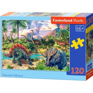 Obrázek Puzzle 120 dílků - Dinosauří vulkán