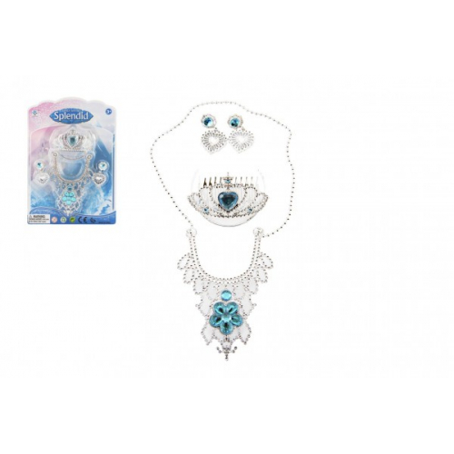Obrázek Sada krásy princezna korunka+náhrdelník+náušnice plast na kartě 18x25x3cm