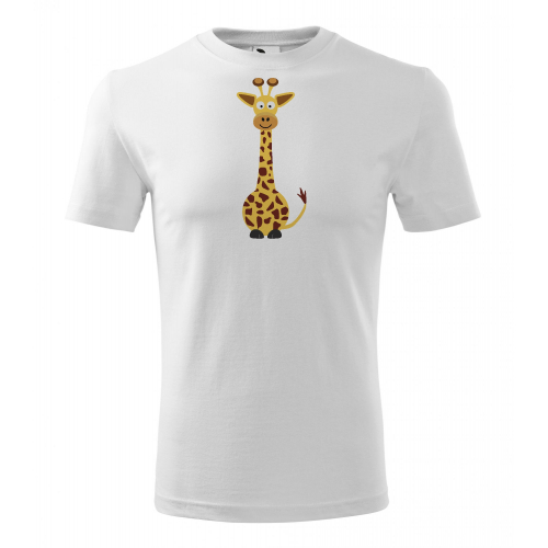 Obrázek Pánské Tričko Classic New - Veselá zvířátka - Žirafa, vel. S , bílá