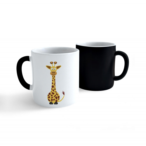 Obrázek Měnící hrnek Veselá zvířátka - Žirafa 