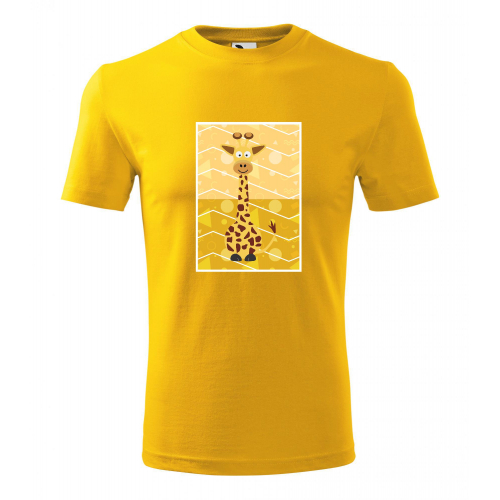 Obrázek Pánské Tričko Classic New - Veslá zvířátka Žirafa, vel. S - žlutá