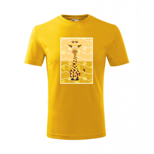 Obrázek Dětské Tričko Classic New - Veslá zvířátka Žirafa, vel. 6 let - žlutá