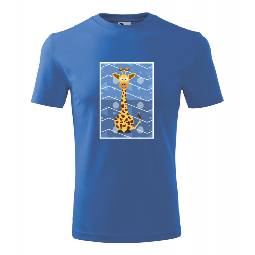 Obrázek Pánské Tričko Classic New - Veslá zvířátka Žirafa, vel. S - modrá