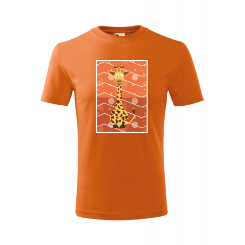 Obrázek Dětské Tričko Classic New - Veslá zvířátka Žirafa, vel. 6 let - oranžová