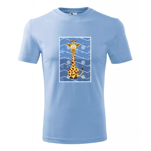 Obrázek Pánské Tričko Classic New - Veslá zvířátka Žirafa, vel. S - nebesky modrá