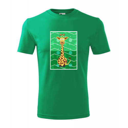 Obrázek Pánské Tričko Classic New - Veslá zvířátka Žirafa, vel. S - zelená