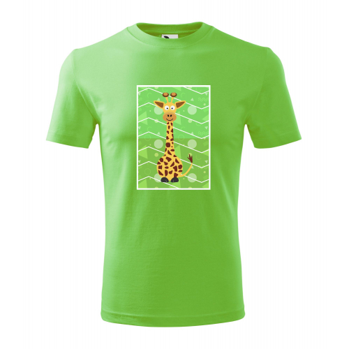 Obrázek Pánské Tričko Classic New - Veslá zvířátka Žirafa, vel. S - apple green