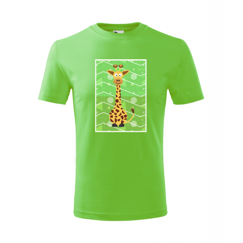 Obrázek Dětské Tričko Classic New - Veslá zvířátka Žirafa, vel. 6 let - apple green