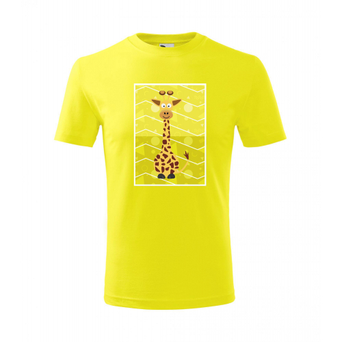 Obrázek Dětské Tričko Classic New - Veslá zvířátka Žirafa, vel. 6 let - citronová