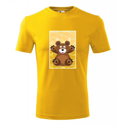 Obrázek Pánské Tričko Classic New - Veslá zvířátka Medvídek, vel. S - žlutá