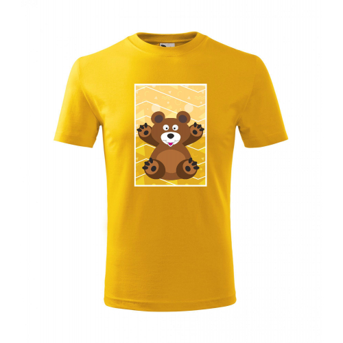 Obrázek Dětské Tričko Classic New - Veslá zvířátka Medvídek, vel. 6 let - žlutá
