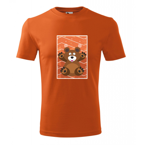 Obrázek Pánské Tričko Classic New - Veslá zvířátka Medvídek, vel. S - oranžová