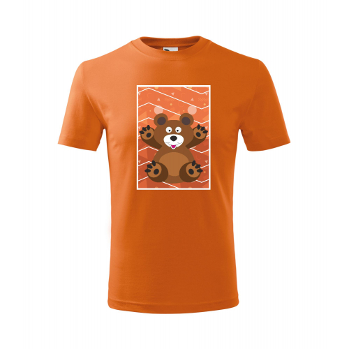 Obrázek Dětské Tričko Classic New - Veslá zvířátka Medvídek, vel. 6 let - oranžová