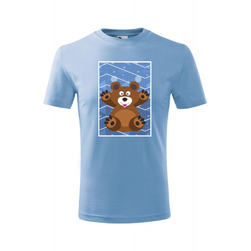 Obrázek Dětské Tričko Classic New - Veslá zvířátka Medvídek, vel. 6 let - nebesky modrá