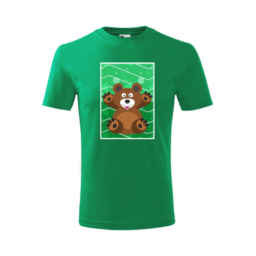 Obrázek Dětské Tričko Classic New - Veslá zvířátka Medvídek, vel. 6 let - zelená