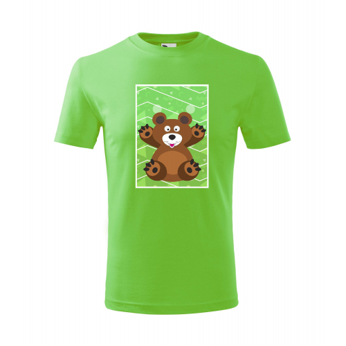 Obrázek Dětské Tričko Classic New - Veslá zvířátka Medvídek, vel. 6 let - apple green