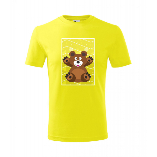 Obrázek Dětské Tričko Classic New - Veslá zvířátka Medvídek, vel. 6 let - citronová