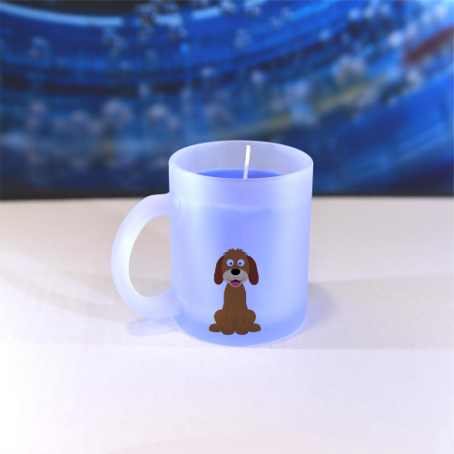 Obrázek Vonná svíčka Veselá zvířátka - Pejsek - modrá, vanilka