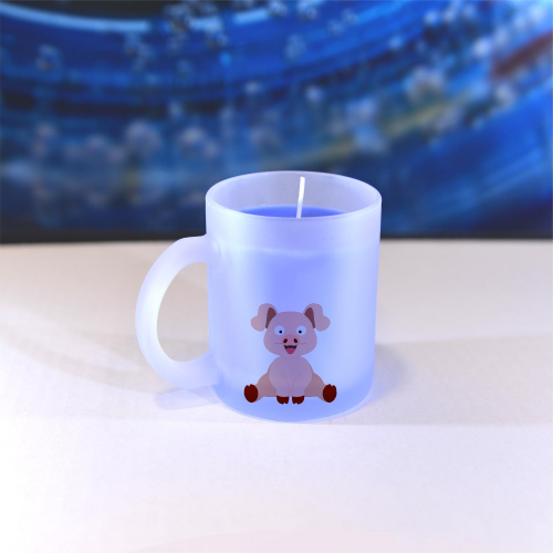 Obrázek Vonná svíčka Veslá zvířátka Prasátko - modrá, vanilka
