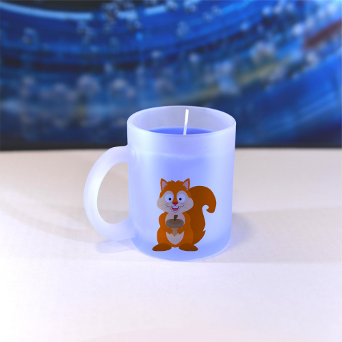 Obrázek Vonná svíčka Veselá zvířátka - Veverka - modrá, vanilka