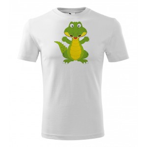 Obrázek Pánské Tričko Classic New - Veselá zvířátka - Krokodýl, vel. S , bílá
