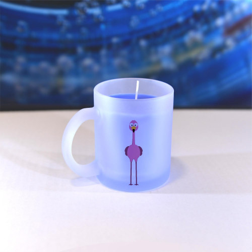Obrázek Vonná svíčka Veselá zvířátka - Plameňák - modrá, vanilka