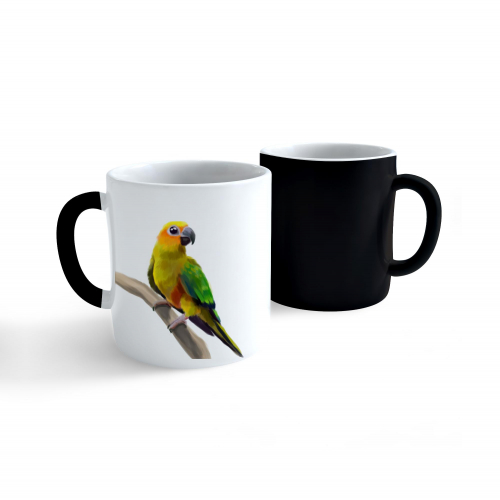 Obrázek Měnící hrnek Malovaná zvířatka - Papoušek 