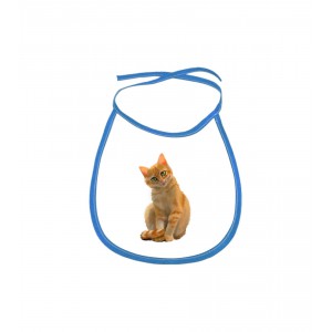 Obrázek Dětský bryndák Malovaná zvířátka - Kočička - modrý