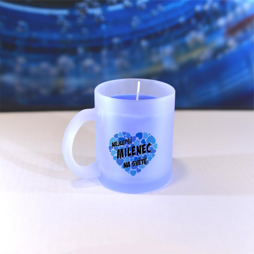 Obrázek Vonná svíčka Nejlepší na světě Milenec - modrá, vanilka