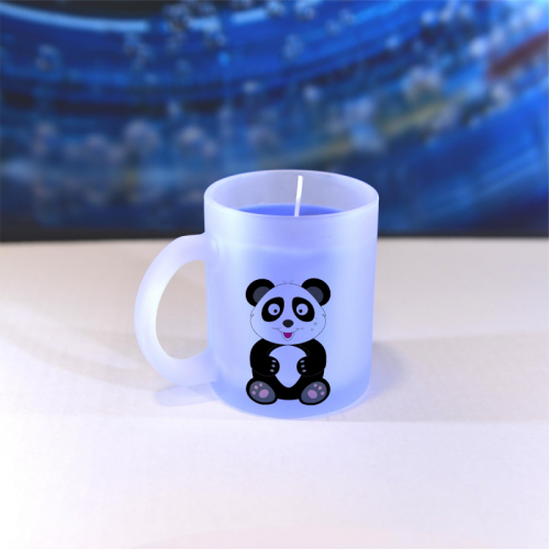 Obrázek Vonná svíčka Veselá zvířátka - Panda - modrá, vanilka