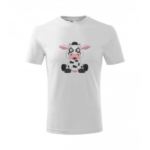 Obrázek Dětské Tričko Classic New - Veselá zvířátka - Kráva, vel. 6 let , bílá