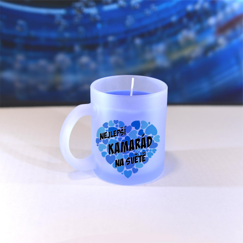 Obrázek Vonná svíčka Nejlepší na světě Kamarád - modrá, vanilka