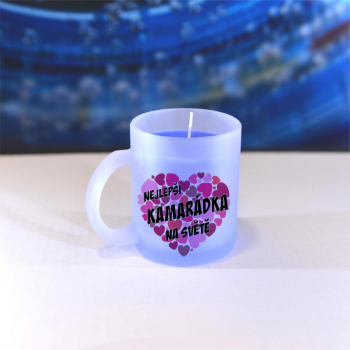 Obrázek Vonná svíčka Nejlepší na světě Kamarádka - modrá, vanilka
