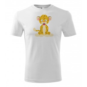 Obrázek Pánské Tričko Classic New - Veselá zvířátka - Leopard, vel. S , bílá