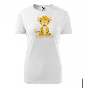 Obrázek Dámské Tričko Classic New - Veselá zvířátka - Leopard, vel. S , bílá