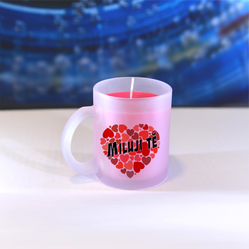 Vonná svíčka Valentýn - Miluji Tě #4 - růžová, třešeň - Cena : 349,- Kč s dph 